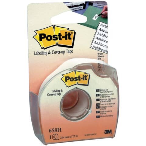 POST-IT Abdeck- und Beschriftungsband im Hand-Spender, 17,7 m x 25 mm