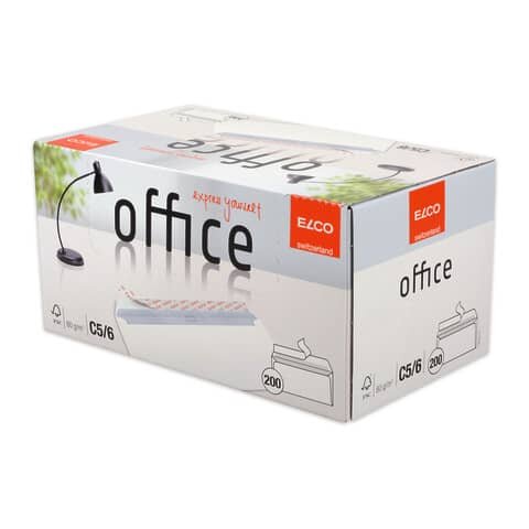 ELCO Briefumschläge Office DIN lang+ ohne Fenster hochweiß haftklebend 200 St.