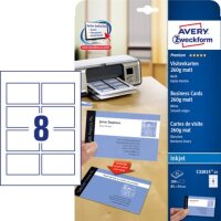 200 AVERY Zweckform Visitenkarten C32015-25 matt...