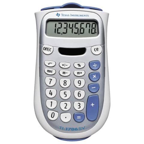 TEXAS INSTRUMENTS Taschenrechner TI-1706 SV, Solar- und Batteriebetrieb, 80 x 145 x 18 mm
