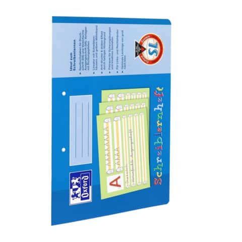 OXFORD Schreiblernheft Lineatur SL liniert DIN A4 quer ohne Rand, 16 Blatt