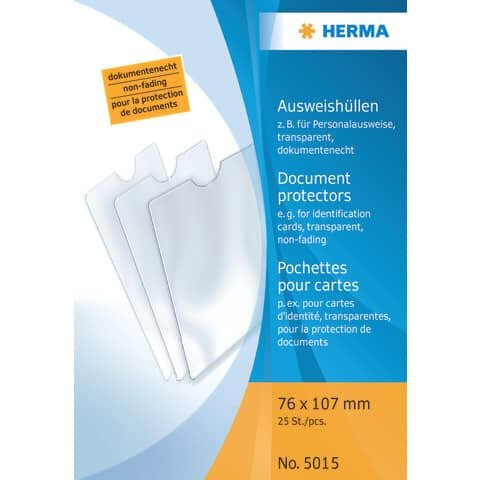 HERMA 5015 Ausweishüllen - 76x107 mm für Personalausweise, geprägt, dokumentenecht