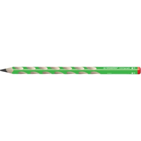 STABILO Ergonomischer Dreikant-Bleistift für Rechtshänder - EASYgraph in grün - Einzelstift - Härtegrad HB
