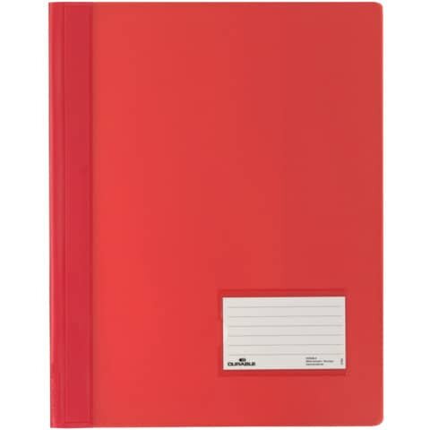 DURABLE Schnellhefter DURALUX® - A4 überbreit, transluzente Folie, rot