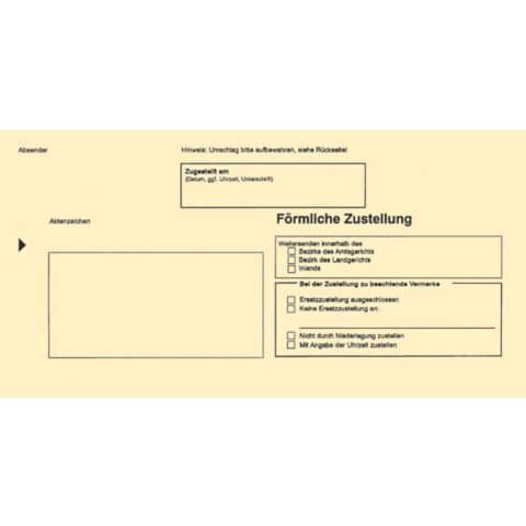 RNK Zustellungsumschlag innerer DIN Lang - ohne Sichtfenster, 80g/qm