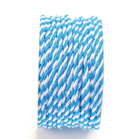 GOLDINA Kordel - 3 mm x 25 m, weiß/blau