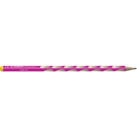 STABILO Schmaler Dreikant-Bleistift für Linkshänder - EASYgraph S in pink - Einzelstift - Härtegrad HB