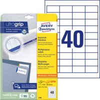 1.200 AVERY Zweckform Etiketten 4780 weiß 48,5 x...