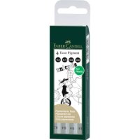 FABER CASTELL Tintenschreiber ECCO PIGMENT - 4er Set...