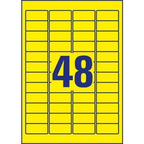 960 AVERY Zweckform Etiketten L6041-20 gelb 45,7 x 21,2 mm