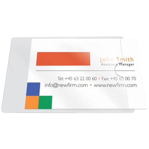 Q-CONNECT Visitenkartentaschen - Öffnung an der kurzen Seite, 9,3 x 5,6 cm, 10 Stück