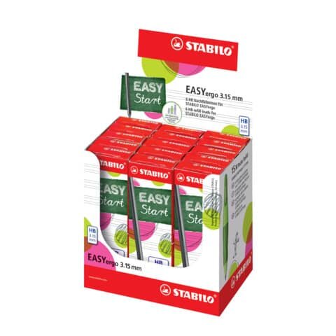 STABILO Minen zum Nachfüllen - EASYergo 3.15 Nachfüllminen - 15 x 6er Pack im Display - Härtegrad HB