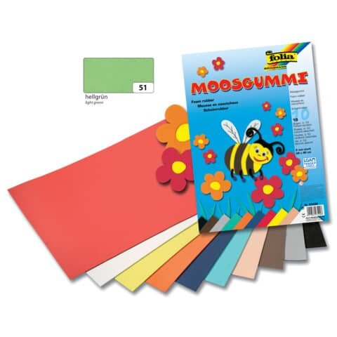 FOLIA Moosgummi - 29 x 40 cm, hellgrün