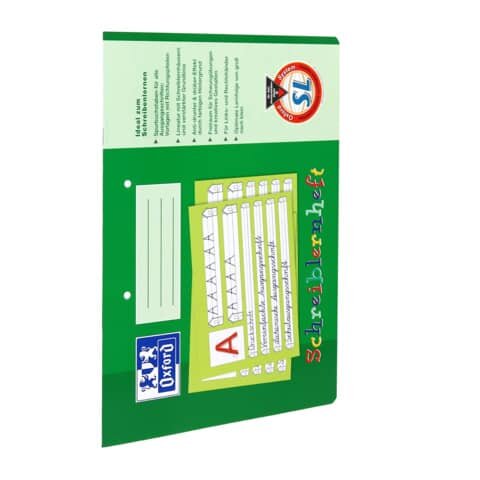 OXFORD Schreiblernheft Lineatur SL liniert DIN A4 quer ohne Rand, 16 Blatt
