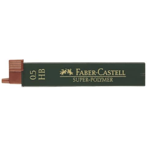 FABER CASTELL Feinmine SUPER-POLYMER - 0,5 mm, HB, schwarz, 12 Minen