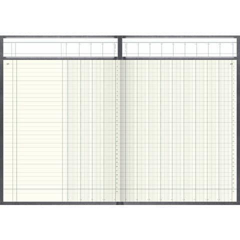 KÖNIG & EBHARDT Spaltenbuch Kopfleisten-Ausführung - A4, 13 Spalten, 96 Blatt, Schema über 2 Seite, mit Seitenzahlen
