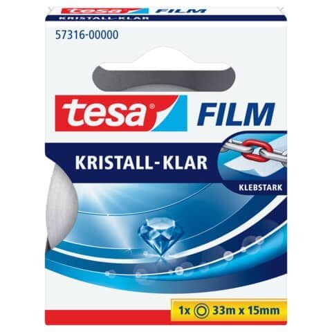 tesa Klebefilm kristall-klar 15,0 mm x 33,0 m 1 Rolle