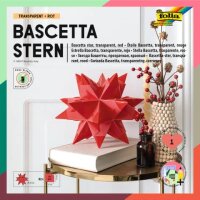 FOLIA Bascetta Stern - rot, transparent, Ø 20 cm