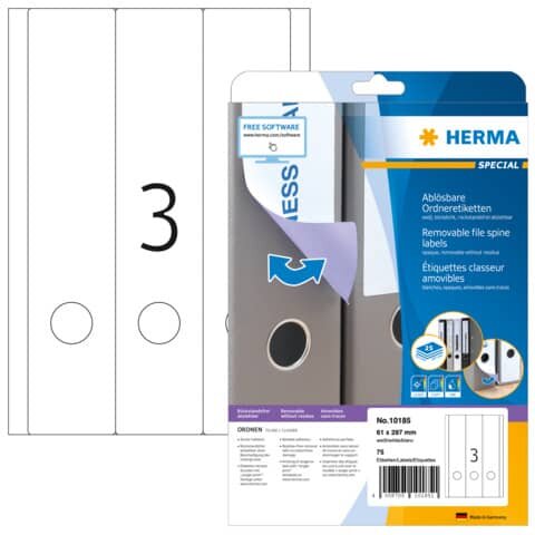 75 HERMA Ordneretiketten 10185 weiß