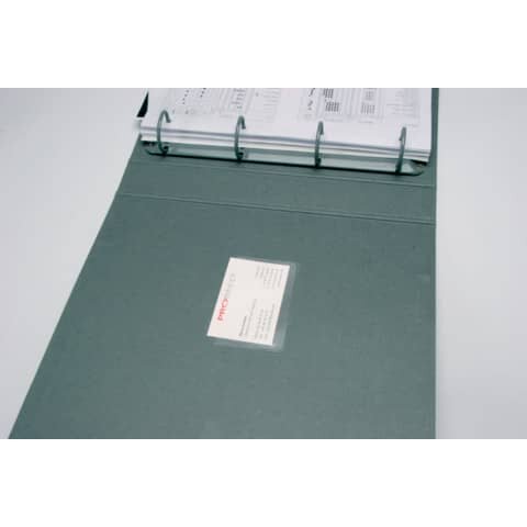 Q-CONNECT Visitenkartentaschen - Öffnung an der langen Seite, 9,3 x 5,6 cm, 10 Stück