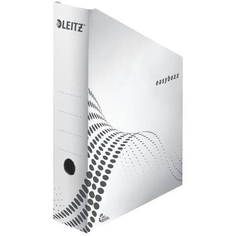 LEITZ 6140 Archiv Stehsammler easyboxx - A4, 80 mm, Wellpappe (RC), weiß