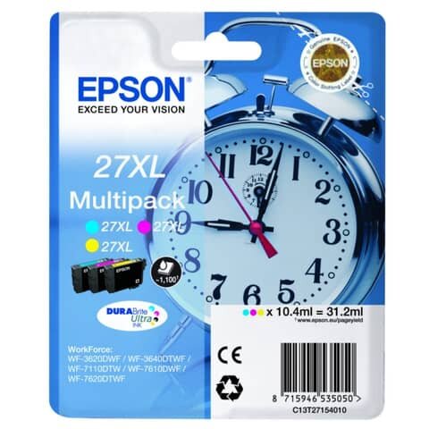 EPSON 27XL / T2715XL  cyan, magenta, gelb Druckerpatronen, 3er-Set