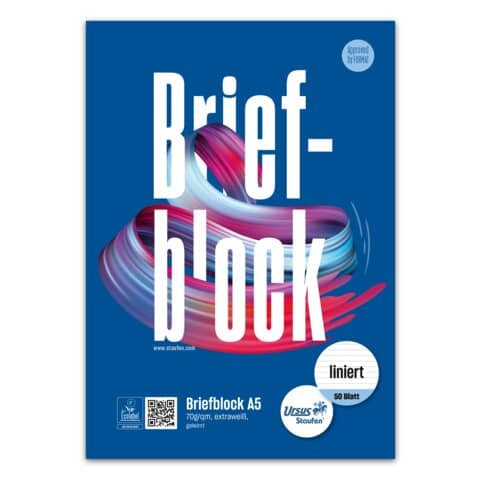 URSUS STYLE Briefblock - A5, 50 Blatt, 70 g/qm, 10 mm liniert