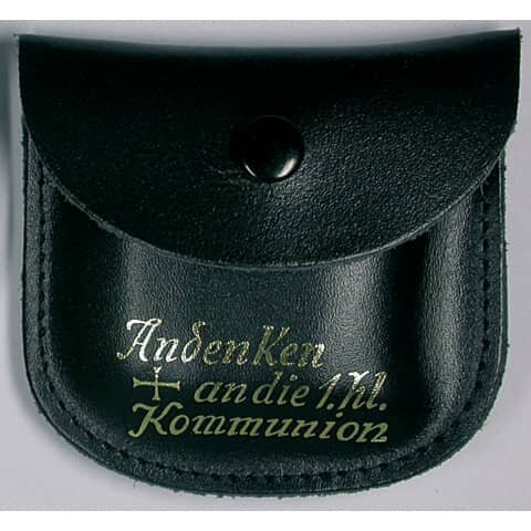 Rosenkranzetui - Leder, 7,5 x 6,5 cm, schwarz