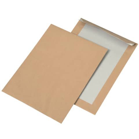 MAILMEDIA Papprückwandtasche B5, haftklebend,m.Abdeckstr.,o.F., braun, 90 g/qm