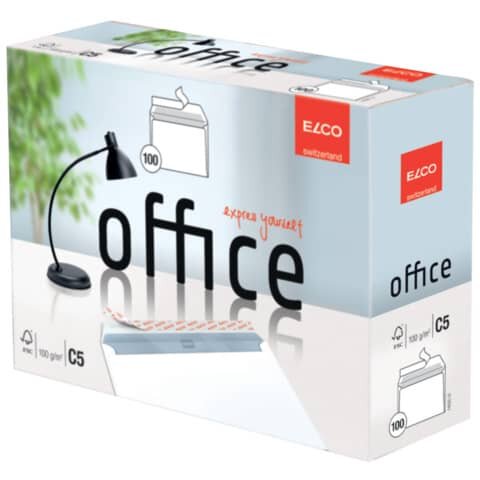 ELCO Briefumschläge Office DIN C5 ohne Fenster hochweiß haftklebend 100 St.
