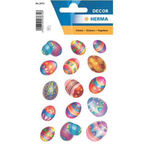 HERMA 3672 Sticker DECOR Ostereier, beglimmert