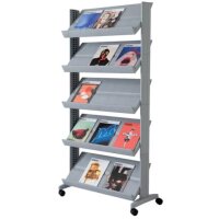 PAPERFLOW Prospektregal silber DIN A4