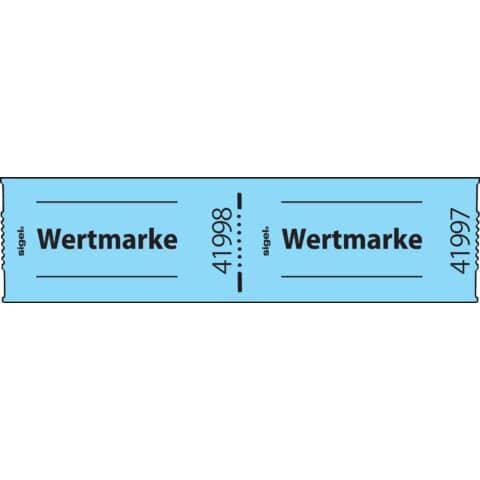 SIGEL Gutscheinmarken-Rollen »Wertmarke« - blau, fortlaufend nummeriert, 60x30 mm, 500 Stück