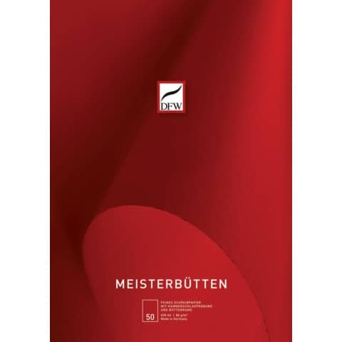 DFW Briefblock  Meisterbütten - A4, unliniert, 80 g/qm, 50 Blatt