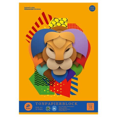 EDITION DÜRER Tonpapierblock geleimt - A3, 10 Blatt, 130g/qm, sortiert