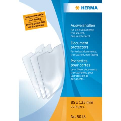 HERMA 5018 Ausweishüllen - 85x125 mm , geprägt, dokumentenecht