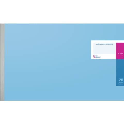 KÖNIG & EBHARDT Amerikanisches Journal mit Kopfleiste - 530 x 297 mm, 20 Konten (12/16), 48 Blatt