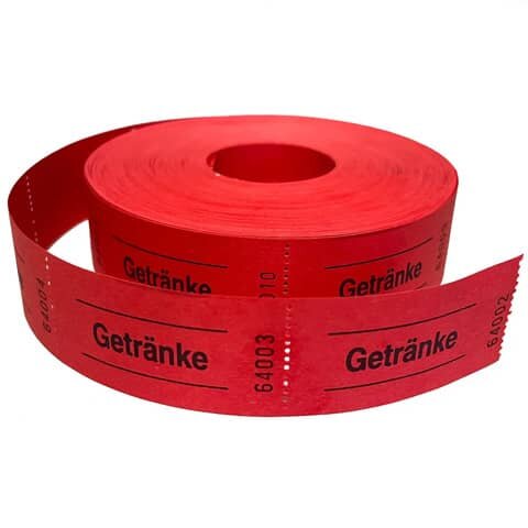 WOLF & APPENZELLER Gutscheinrolle "Getränke" rot