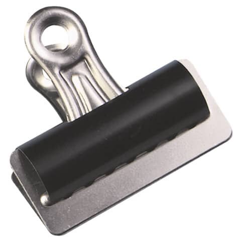 Q-CONNECT Briefklemmer - 75 mm, Klemmvolumen 20 mm, schwarz, 10 Stück