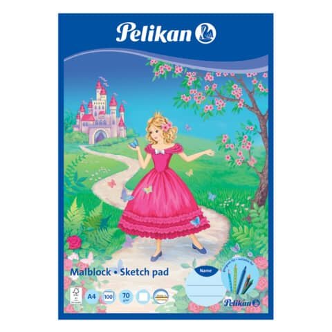 PELIKAN Malblock - A4, 100 Blatt, 70 g/qm, sortiert