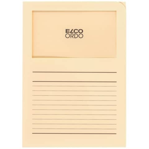 ELCO Sichtmappen Ordo classico - hellchamois, 120g, 100 Stück, Sichtfenster und Linien