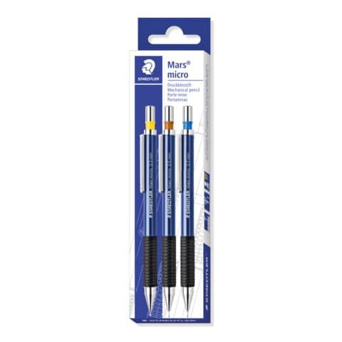 STAEDTLER Mars® micro  Druckbleistift-Set blau B 0,3 + 0,5 + 0,7 mm, 3 St.