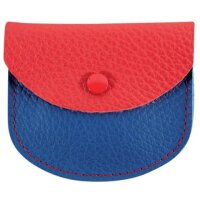 Rosenkranzetui - Leder, 7,5 x 6,5 cm, rot-blau