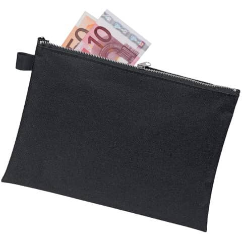 VELOFLEX Reißverschlussbeutel schwarz/silber Textil, 1 St.