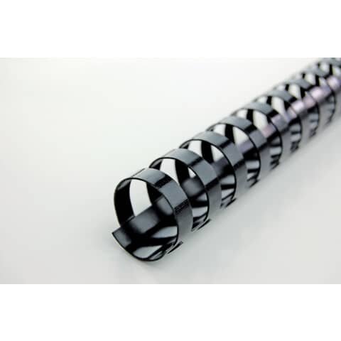 GBC Spiralbinderücken Plastik - A4, 16 mm/145 Blatt, schwarz, 100 Stück