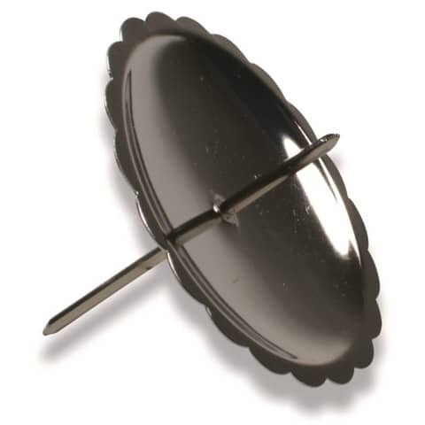 Adventskerzenhalter - 6 cm Schale mit Dorn, 4 Stück, silber