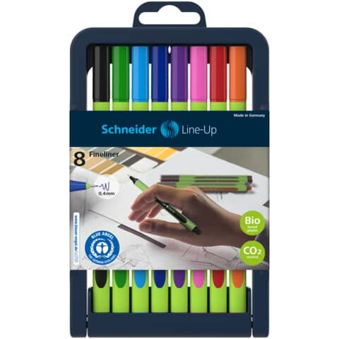 Schneider Line-Up Fineliner farbsortiert 0,4 mm, 8 St.