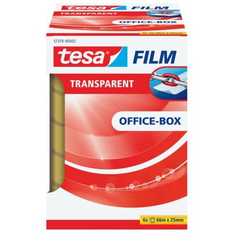 tesa OFFICE-BOX Klebefilm transparent 25,0 mm x 66,0 m 6 Rollen