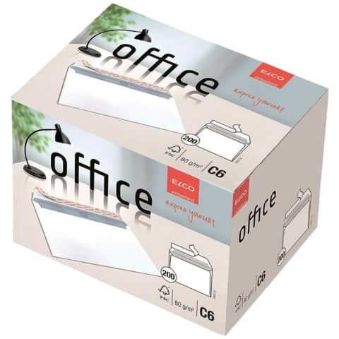 ELCO Briefumschläge Office DIN C6 ohne Fenster hochweiß haftklebend 200 St.