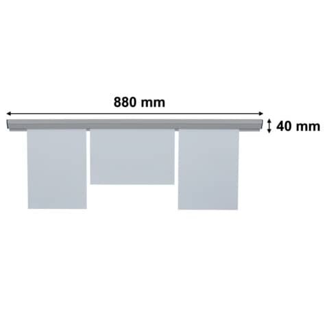 FRANKEN Papierklemmschiene, 88 x 4 cm, grau